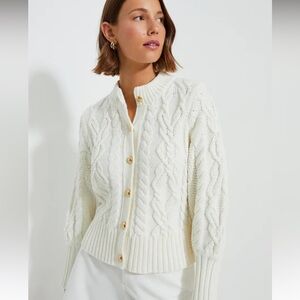 Tuckernuck Ivory Cotton Colette Cardigan size Medium